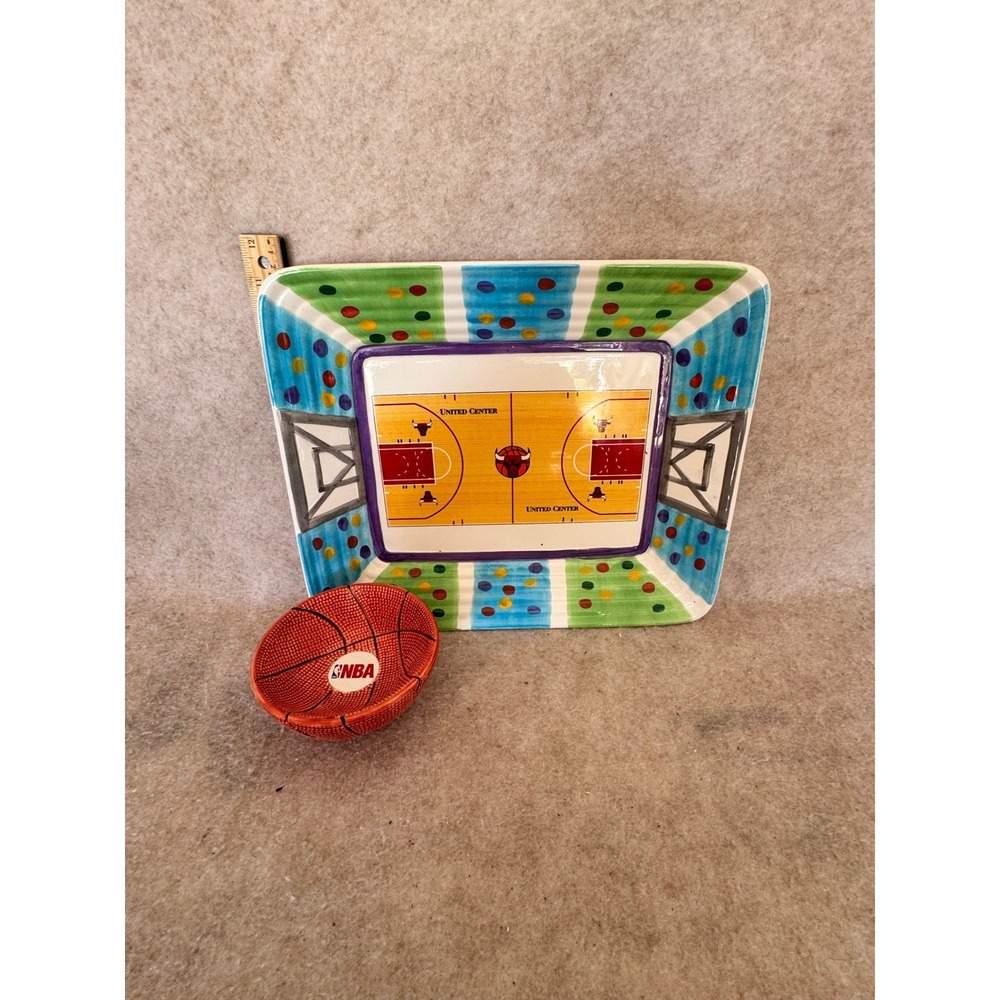 NBA Chicago Bulls United Center Ceramic Dish Trinket Bowl Basketball Plate‎